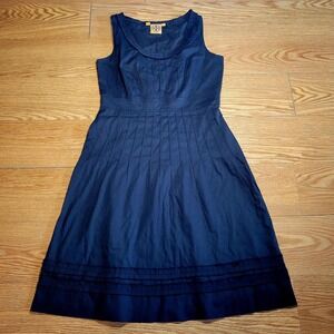 Tory Burch Womens Pleated Ruffle Trim Sleeveless Dress Size 6 Black Casual